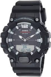 Casio, Men’s Watch Analog-Digital Combo, Black Dial Black Resin Band, HDC-700-1AVDF